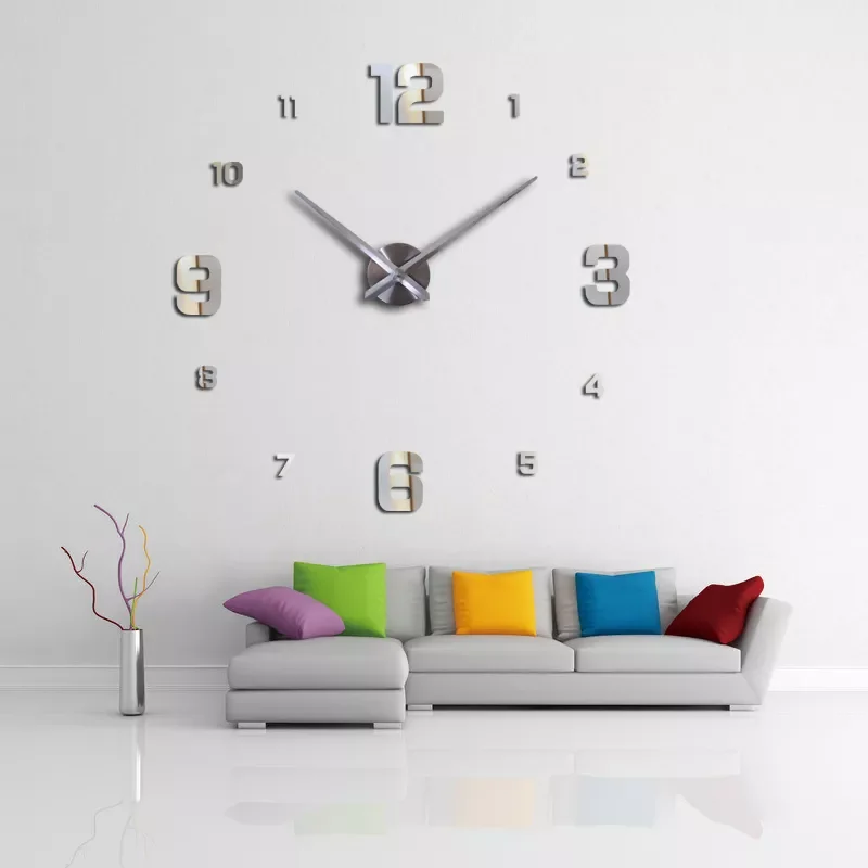 

3d wall clock new home decor large roman mirror fashion diy modern Quartz clocks living room watch Wall Sticker