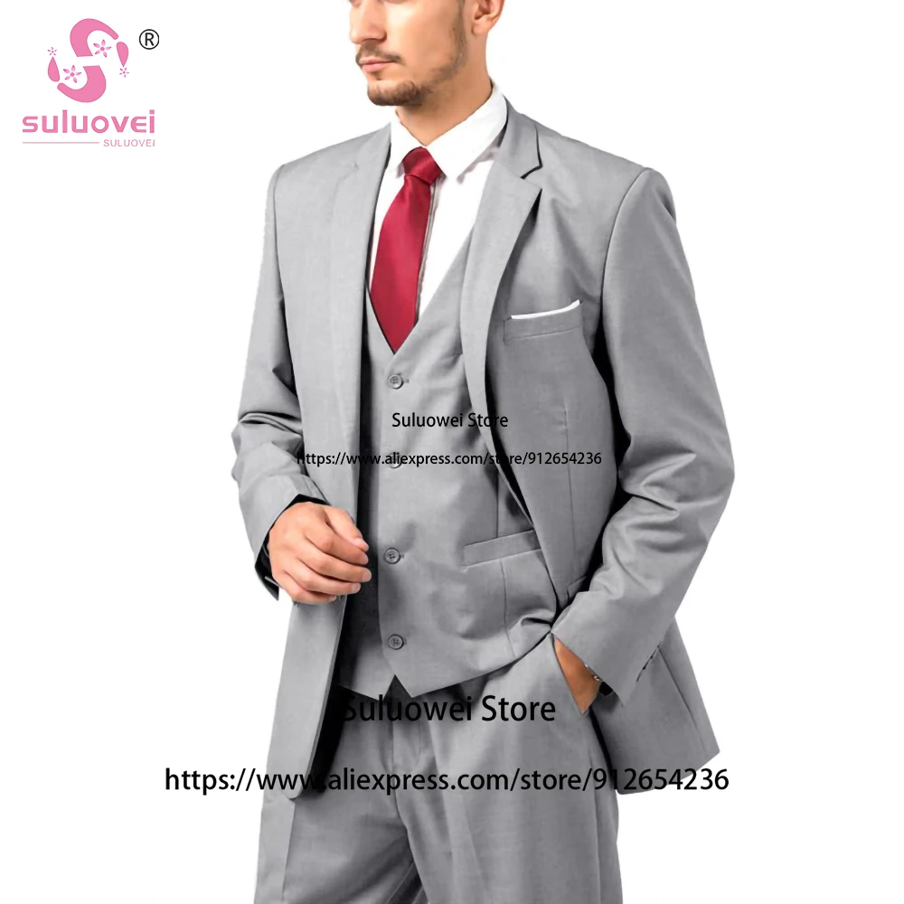 Модные свадебные костюмы для мужчин облегающий комплект из 3 предметов с брюками