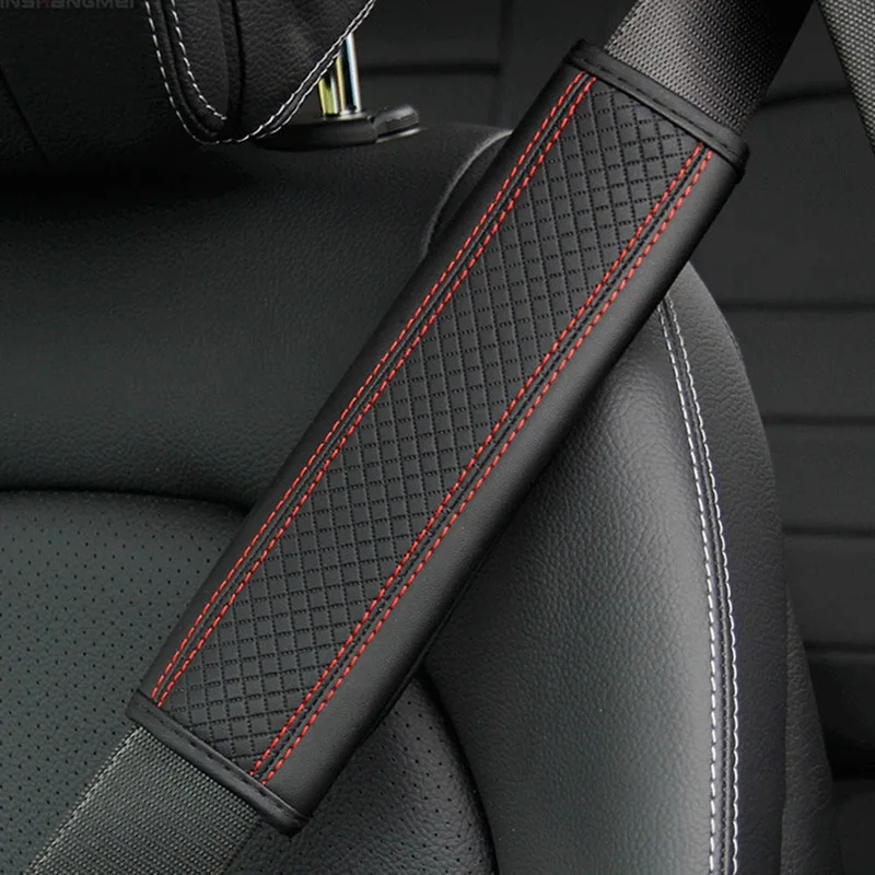 

Car Safety Belt Covers Leather Shoulder Selecting Comfort Breath Pad Padding Seat Belts Padding Auto Interior Accessories