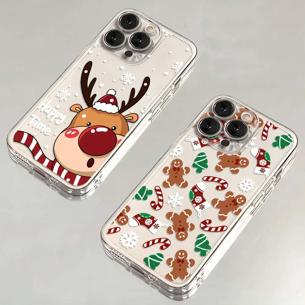 Christmas Elk Snowman Santa Clau Phone Case For OPPO Realme C67 C65 C63 C55 C53 C35 C30 12 11 10 9 8 7 6 5 Pro Plus 4G 5G Cover
