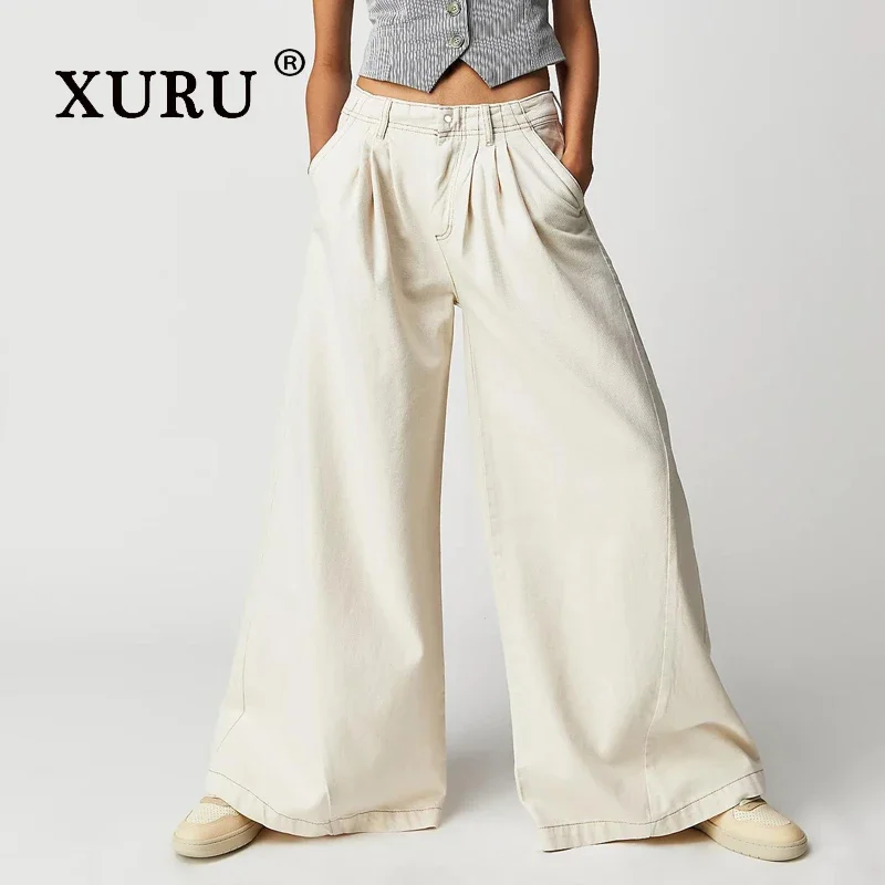 Женские расклешенные джинсы XURU европейские и американские сексуальные широкие