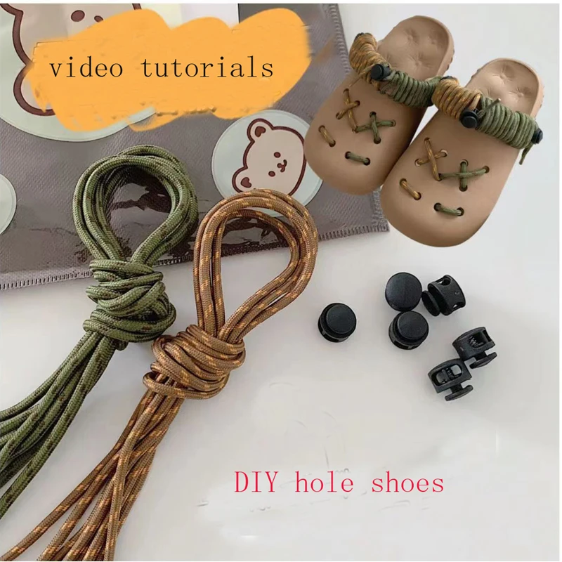 

Шнурки нейтральные для родителей и детей, босоножки «сделай сам» для обуви с отверстиями, Эва, пляжные мужские тапочки, шлепанцы, садовая об...