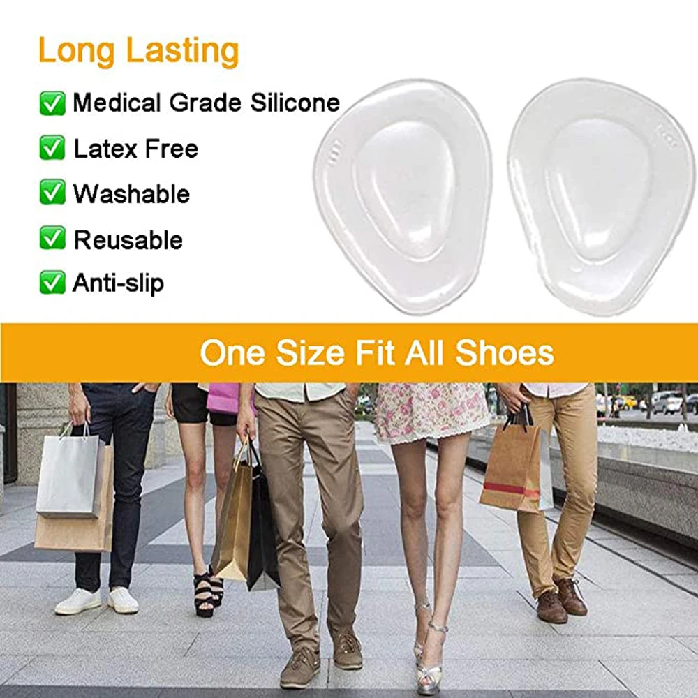 Silicone Metatarsal Foot Pads for Sandals High Heels Forefoot Insert Pain Relief Gel Insoles Ball of Foot Shoe Cushion for Women