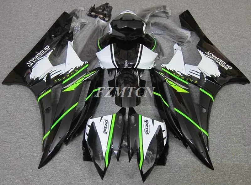 

4Gifts New ABS Motorcycle Fairings Kit Fit For YAMAHA YZF-R6 2006 2007 06 07 Bodywork Set Custom Black Green
