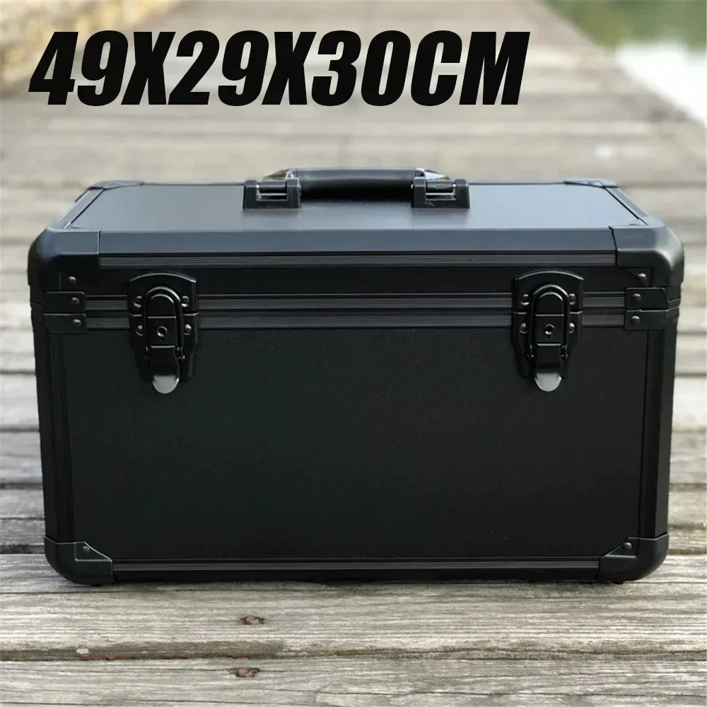 

49x29x30 см большой аппаратный ящик для инструментов, алюминиевый сплав, пластиковый толстый комбинированный чемодан, электрическая дрель, ящик для хранения инструментов