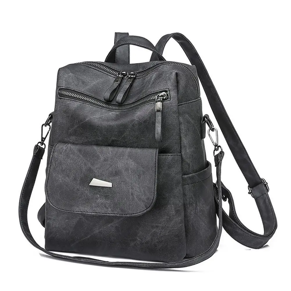 

Women High Quality Leather Backpacks Vintage Female Shoulder Bag Travel Ladies Bagpack For Girls Laptop Backpack R2A6