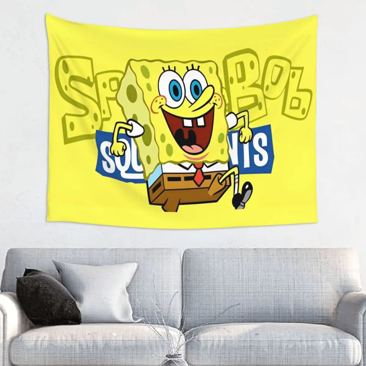 Губка Боб аниме мультфильм гобелен для спальни эстетические гобелены настенный