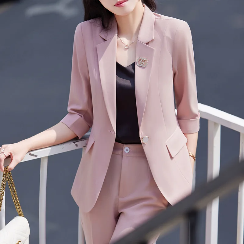 

Suit Coat Women's 2023 New Fashion Professional Set Women's Suit Two Piece Set