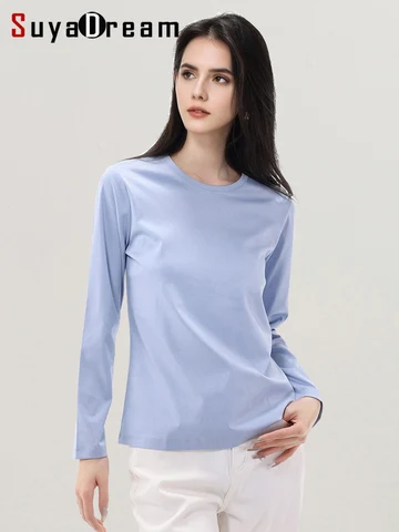 SuyaDream Женские футболки из шелкового хлопка