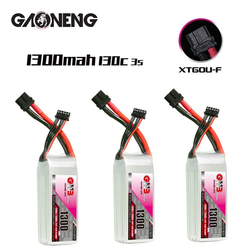 

GNB 4S 14.8V 1300mAh 130C/260C Lipo Battery For 250 Size 3D FPV Racing Drone Quadcopter RC Hobby Parts With XT60 14.8V Battery