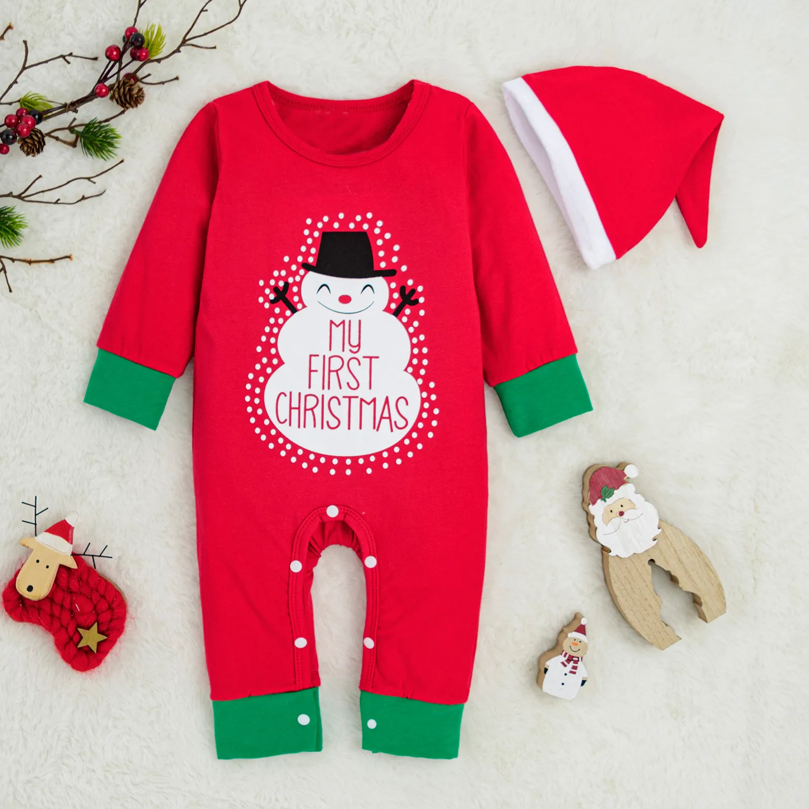 

Infant Baby Girls Boys Snowman Sets Christmas Snowman Letter Romper Jumpsuit Hat Clothes Baby Girl Outfits Jumpsuit for Girls
