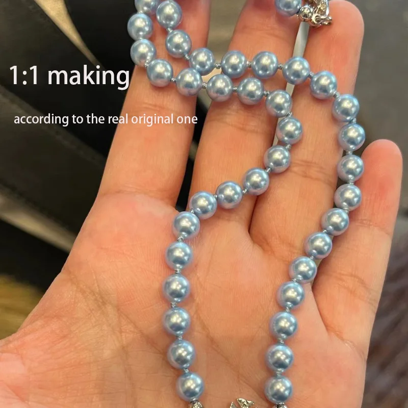 

Blue Pearls Saturn Jewelry Highest Quality 1 Layer Pearl Saturn Necklace Choker Clavicle Chain For Women Gift Wedding Party