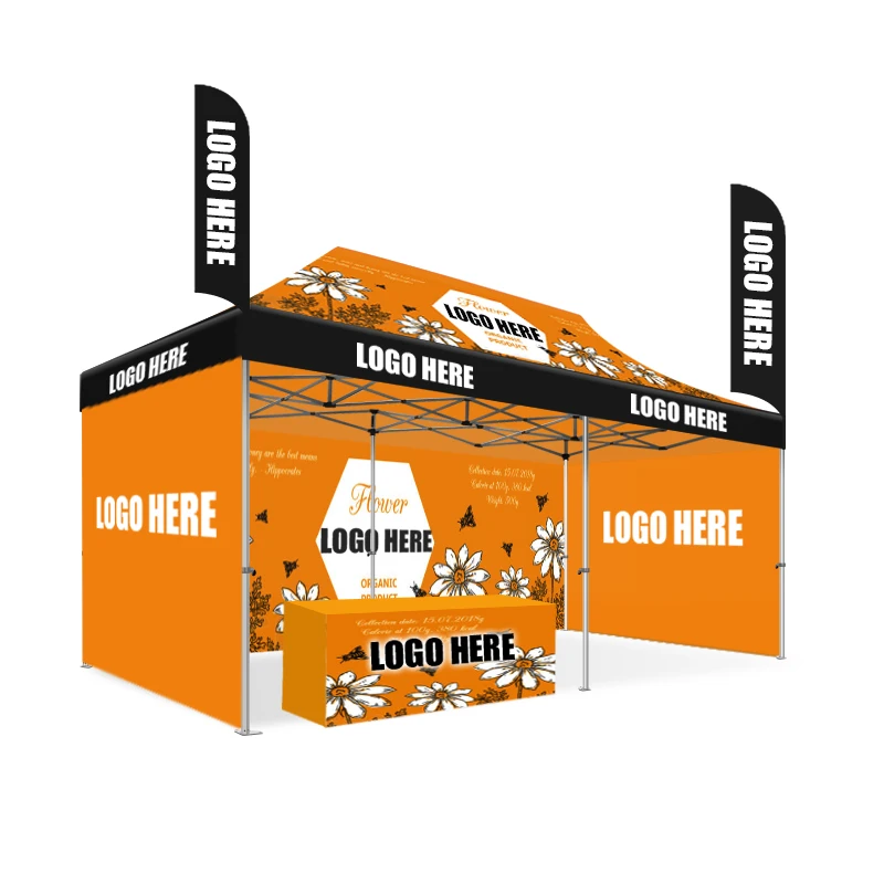 Gazebo Printed 10x10 10x20 Folding Heavy Duty Ten With Wall 