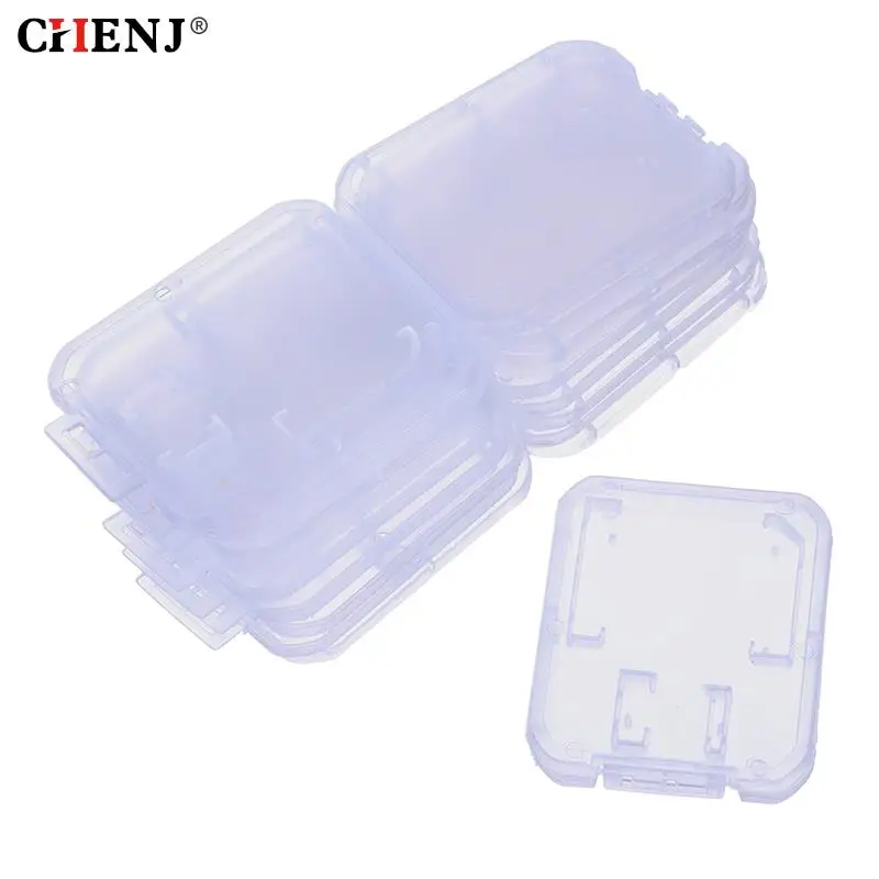 10pcs Clear Plastic Memory Card Case Stick Micro SD TF Card Storage Box Protection Holder Transparent Memory Card Storage Boxes