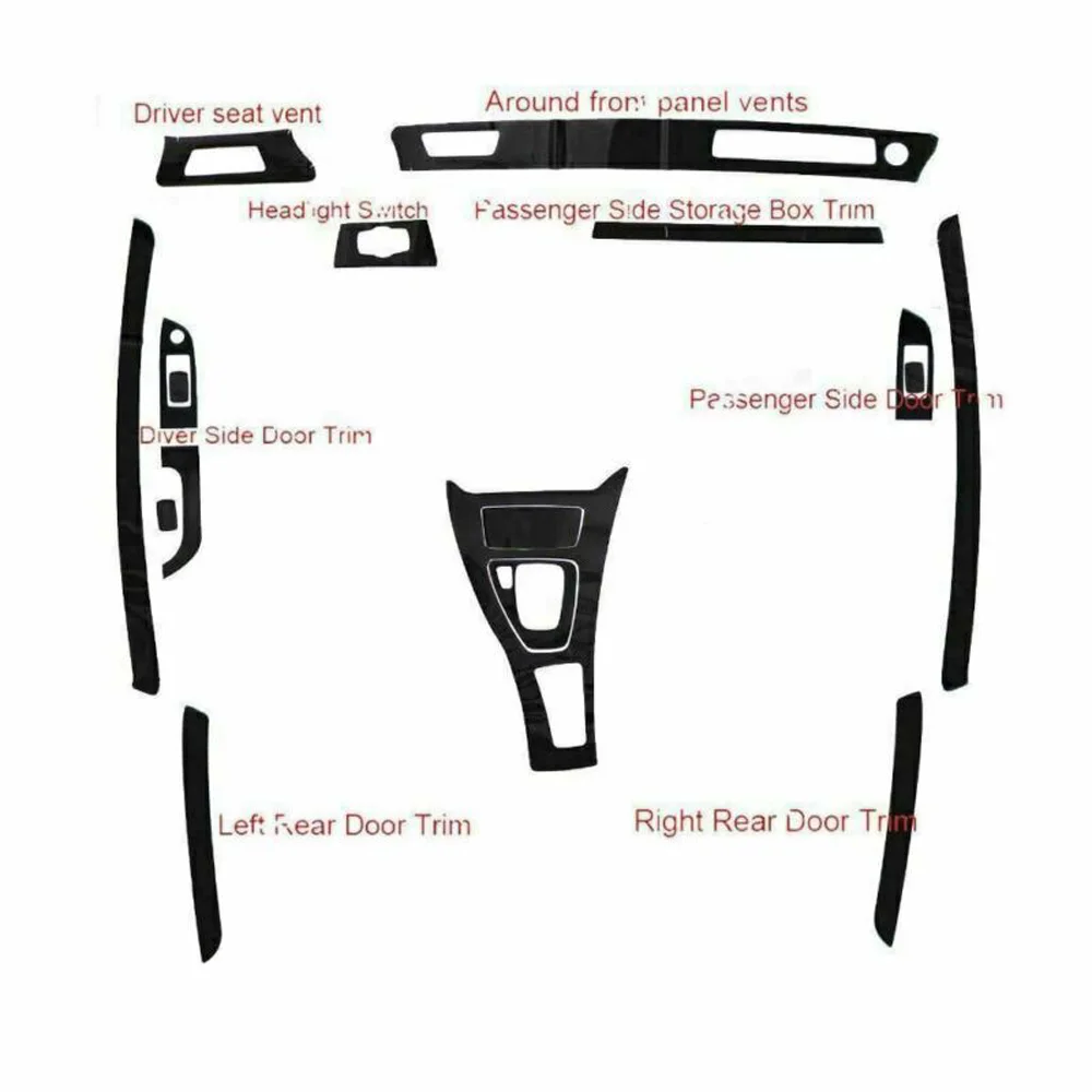 

Carbon fiber Panel frame sticker Set Car Trim Decal Auto Center Durable
