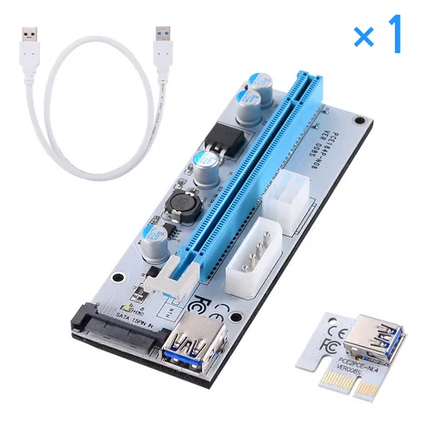 1 шт./6 шт./12 шт. PCI-E Райзер VER 008S Экспресс 1X до 16X USB 3,0 Графический Майнер