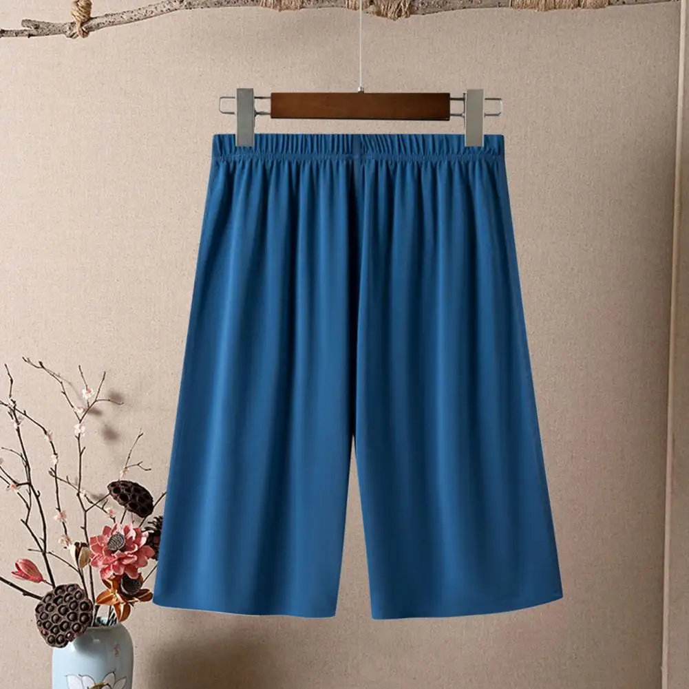 

Пижамные шорты мужские, удобные штаны из дышащей ткани, с эластичным поясом, широкие, свободного кроя, домашняя одежда