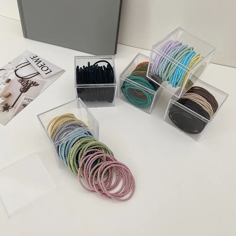 

50 шт./корт. Красочные базовые эластичные повязки для волос для девочек, Детский милый держатель для конского хвоста, резинка, повязка на голо...