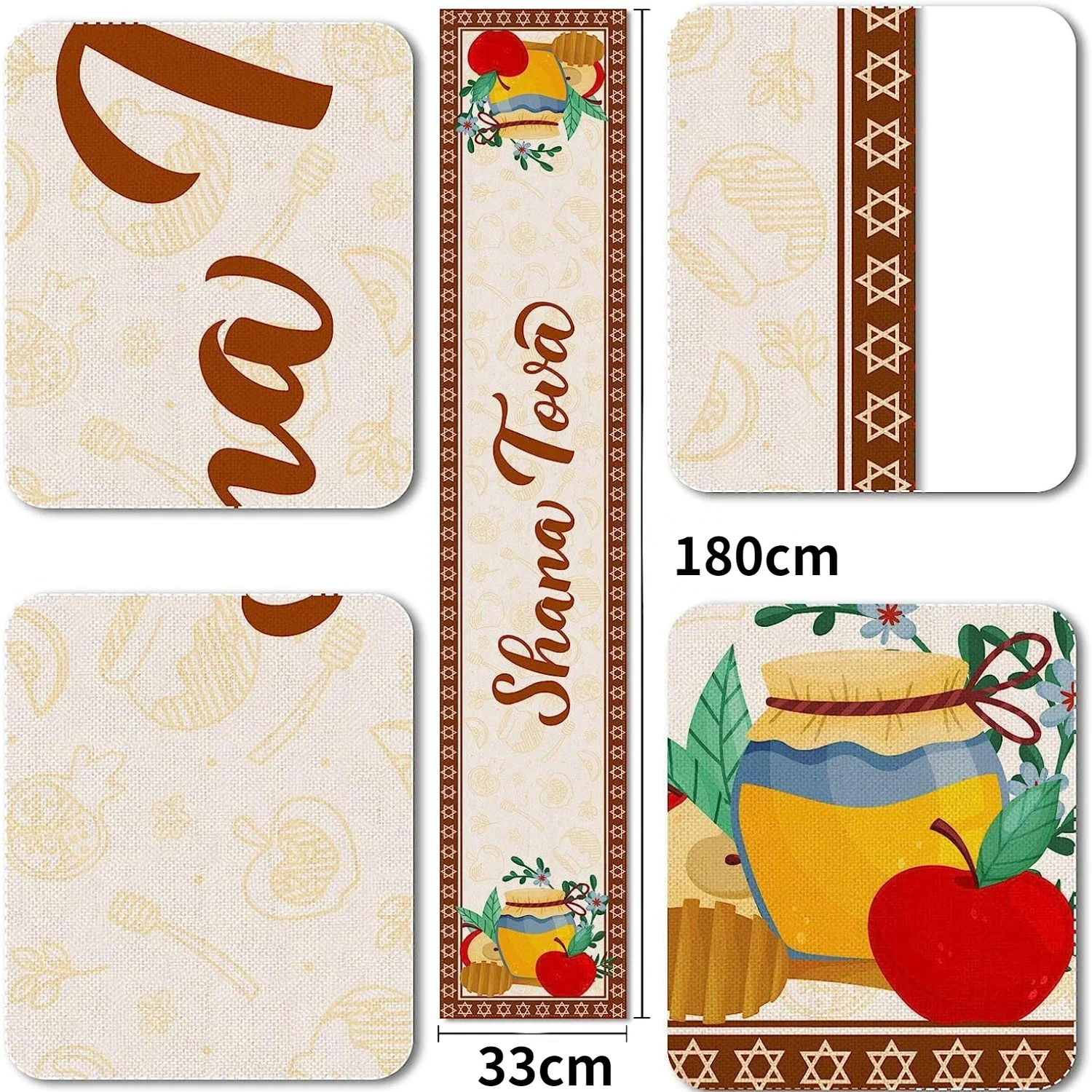 Шана Тува льняная дорожка для стола декор кухонного обеденного Рош Хашань