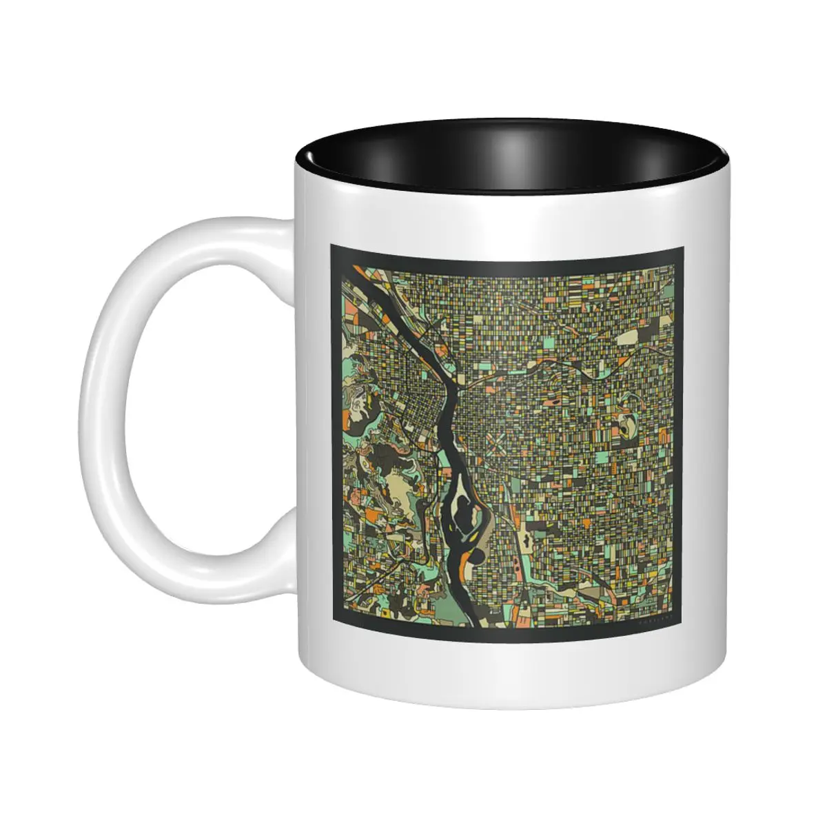 Портландская карта 2 Jazzberry синяя Подарочная керамическая кружка Портландская карта 2 Jazzberry синяя Подарочная керамическая кружка