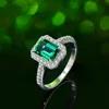 IsRabbit 18K Gold Plated 3EX VVS 6*8MM Lab Grown Emerald Muzo Green Sapphire Ring 925 Sterling Silver Fine Jewelry Drop Shipping 3