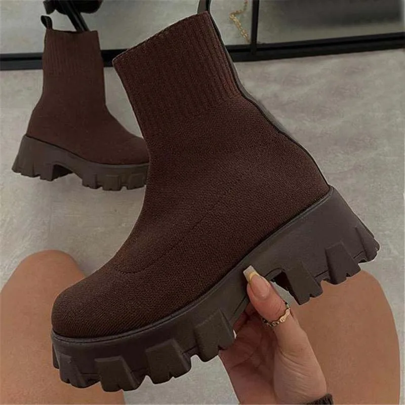 Platform Snow Boots Women Plush Ladies 