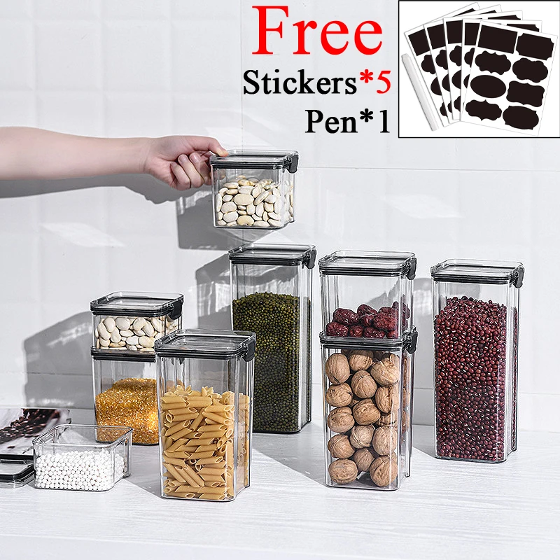 Jars Ducts Storage For Kitchen Food Storage Box Lid Gift