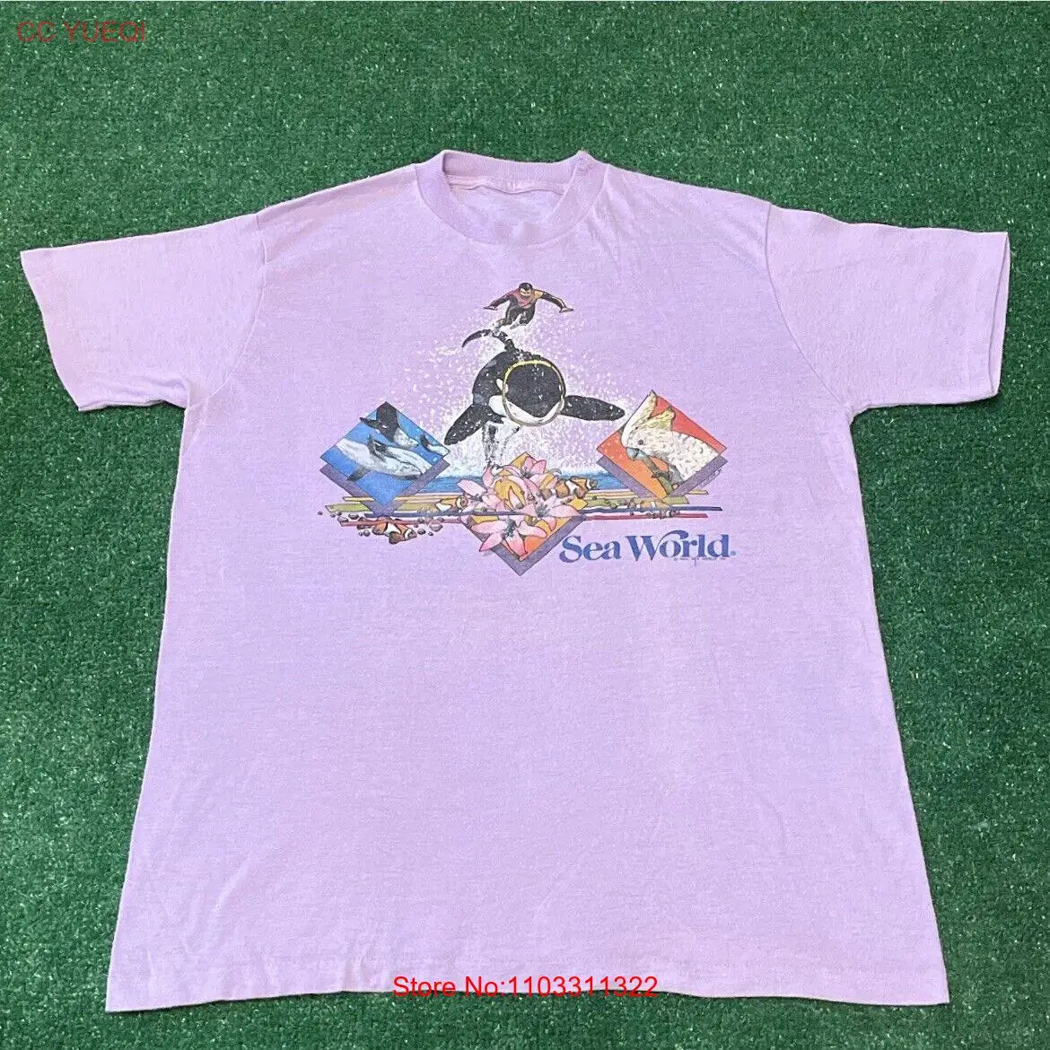 Винтажная рубашка Shamu в стиле 80-х годов с тематическим парком морского мира