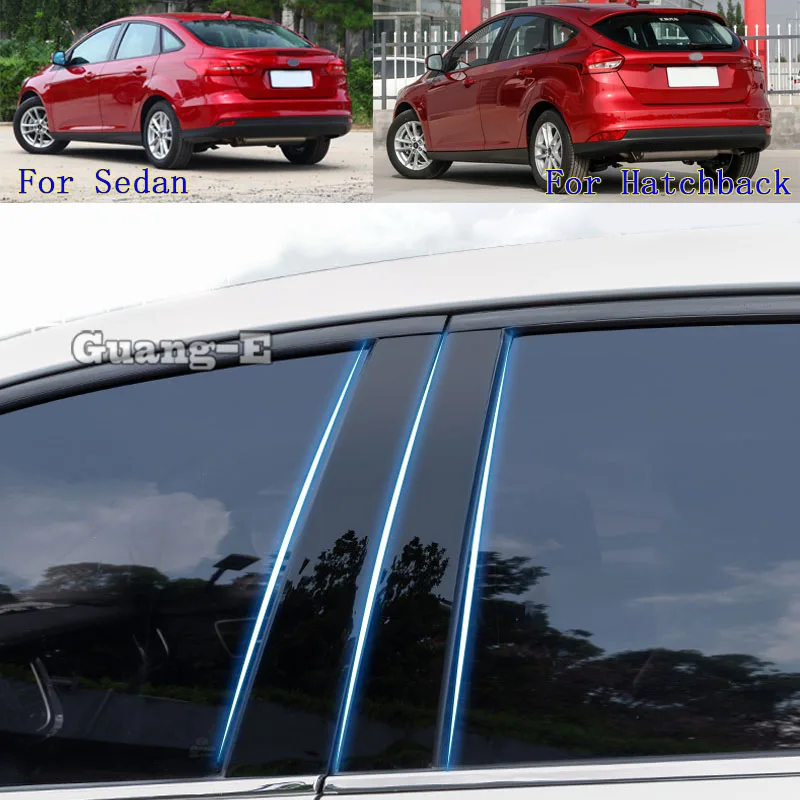 

Для хэтчбека Ford Focus Sedan 2012-2018, автомобильный поликарбонатный материал, столб, крышка, отделка двери, окно, пианино, черная наклейка, пластина