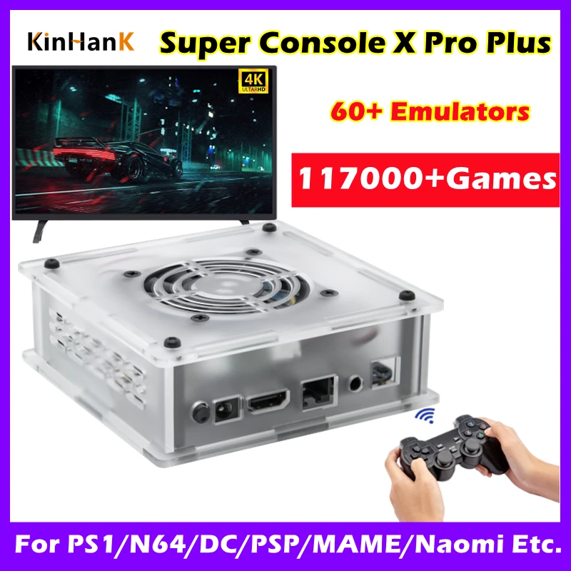 Retro Super Console X Pro Plus Has 117000+ Games 60+ Emulators For N64/DC/PSP/Naomi/PS1 4K HD Can Watch Tv