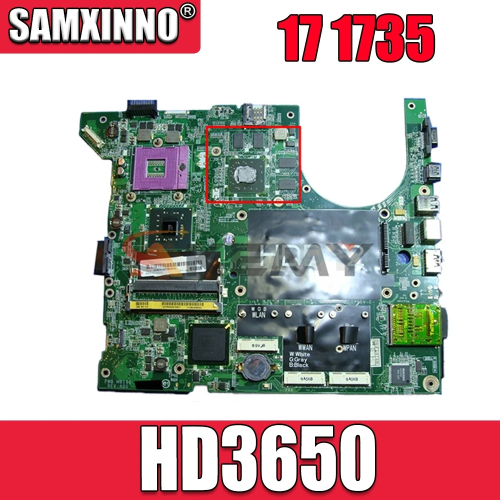 

Akemy For Dell Studio 17 1735 Laptop Motherboard CN-0NU324 0NU324 MAIN BOARD 965PM DDR2 HD3650 Free CPU
