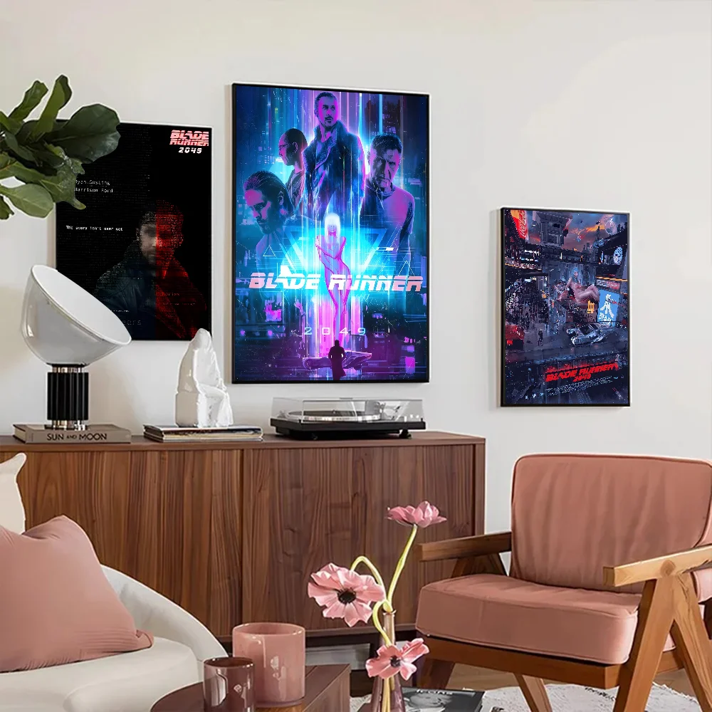 Moive Blade Runner 2049 Poster Self-adhesive Art Waterproof Paper Sticker Coffee House Bar Room Wall Decor