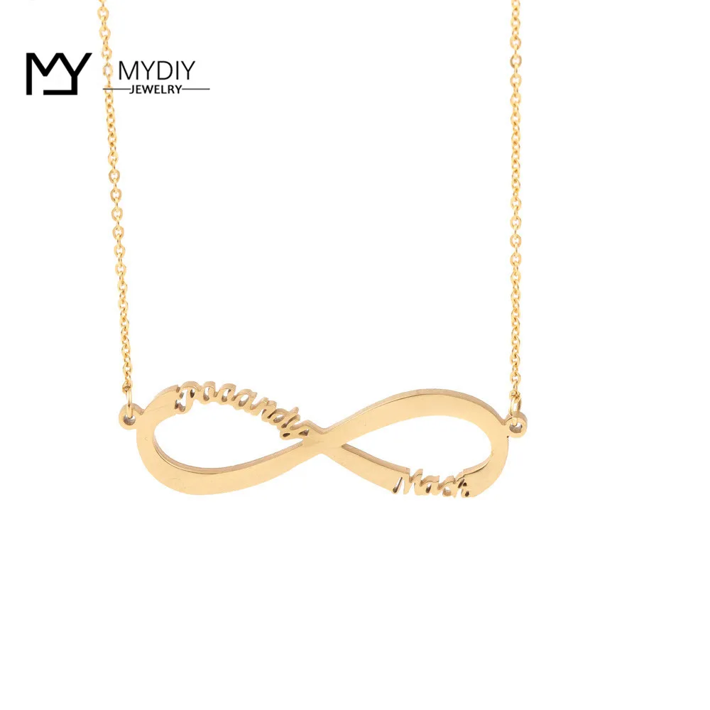 Золотое ожерелье с бесконечной петлей и ожерелья подвески из розового золота