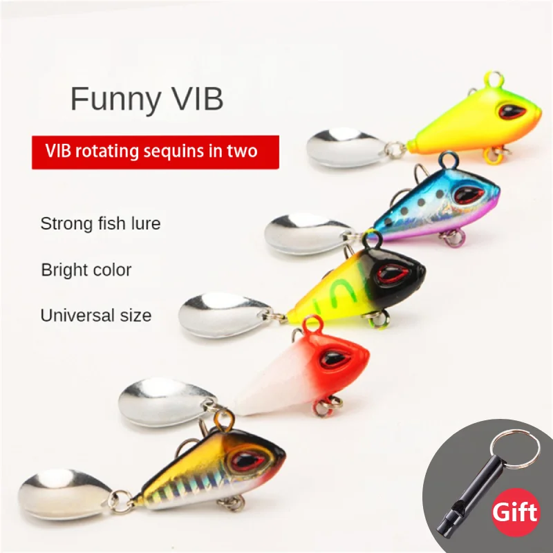 

1PCS New Metal Mini VIB With Spoon Fishing Lure 10g 3cm Fishing Tackle Pin Crankbait Vibration Spinner Sinking Bait
