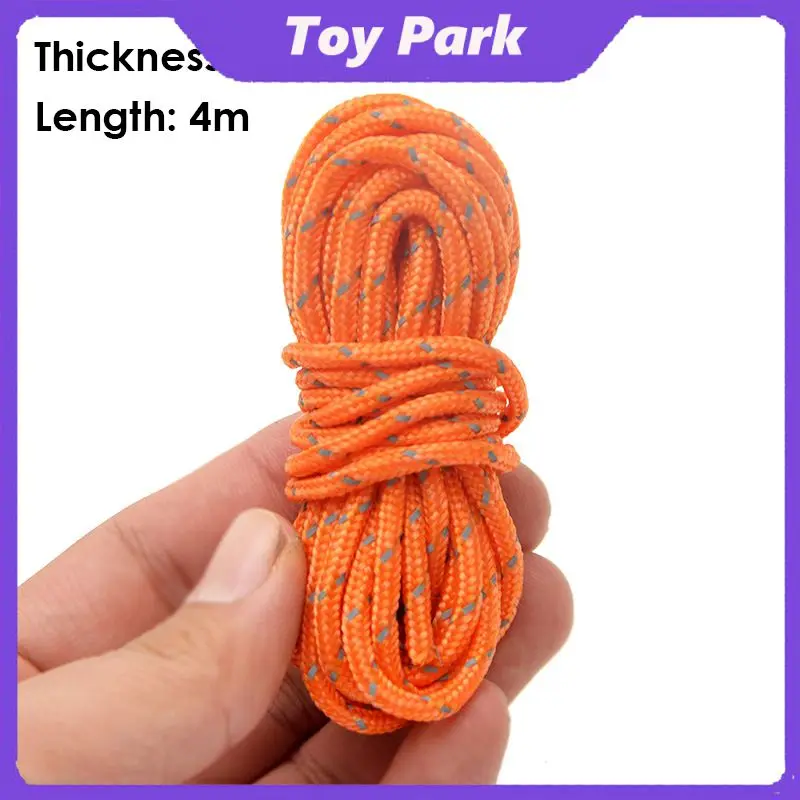 

With Double Eye Wind Rope Buckle Windproof Rope Set High Elasticity Luminous Night Reflective Rope Set Polyester Yarn Rope 4m