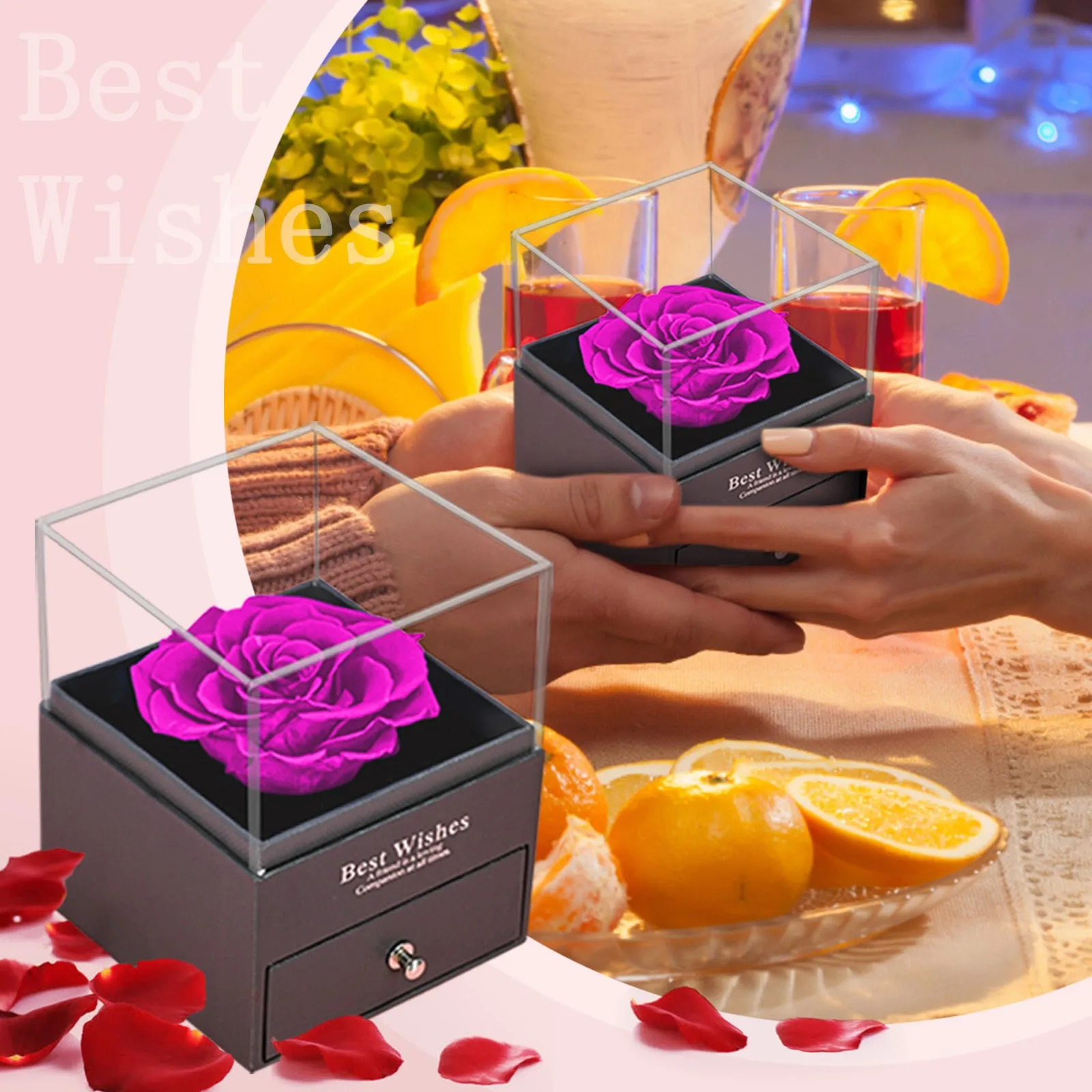 

Коробка для хранения розы на День святого Валентина ручная работа коробка для розы коробка для Дня матери подарок коробка для ювелирных изд...