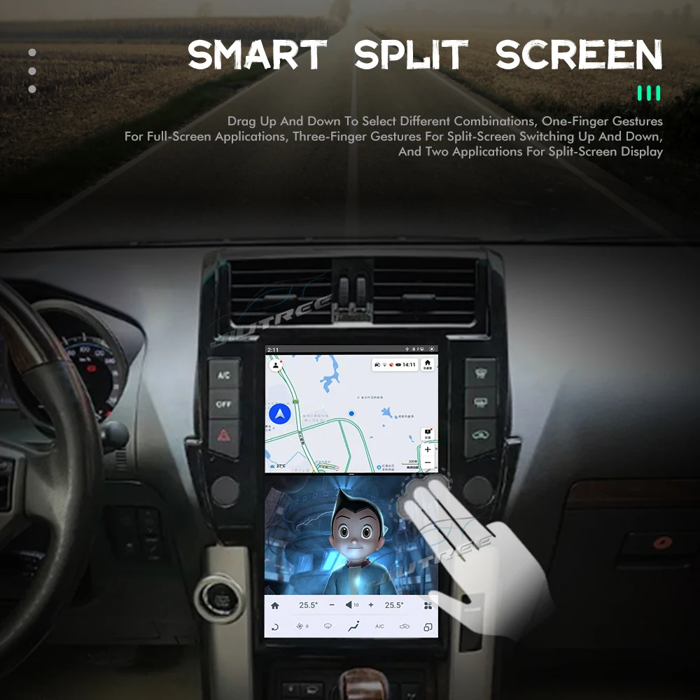 Android 11 для TOYOTA Land Cruiser Prado 150 2010 2011-2013 Автомобильный мультимедийный аудио стерео