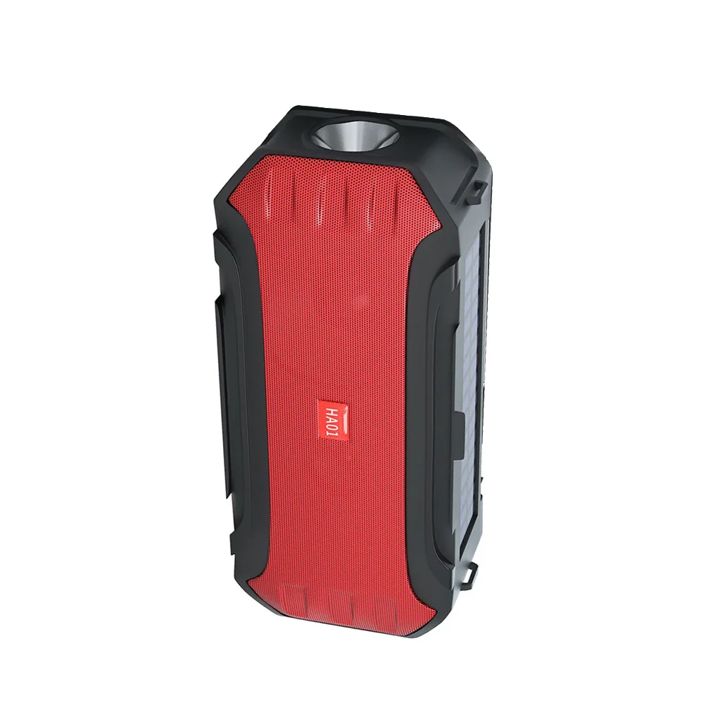 

Wireless Portable Speaker Bluetooth-compatible Solar Powered Outdoor Emergency Flashlight HiFi Radio with Microphone Blue