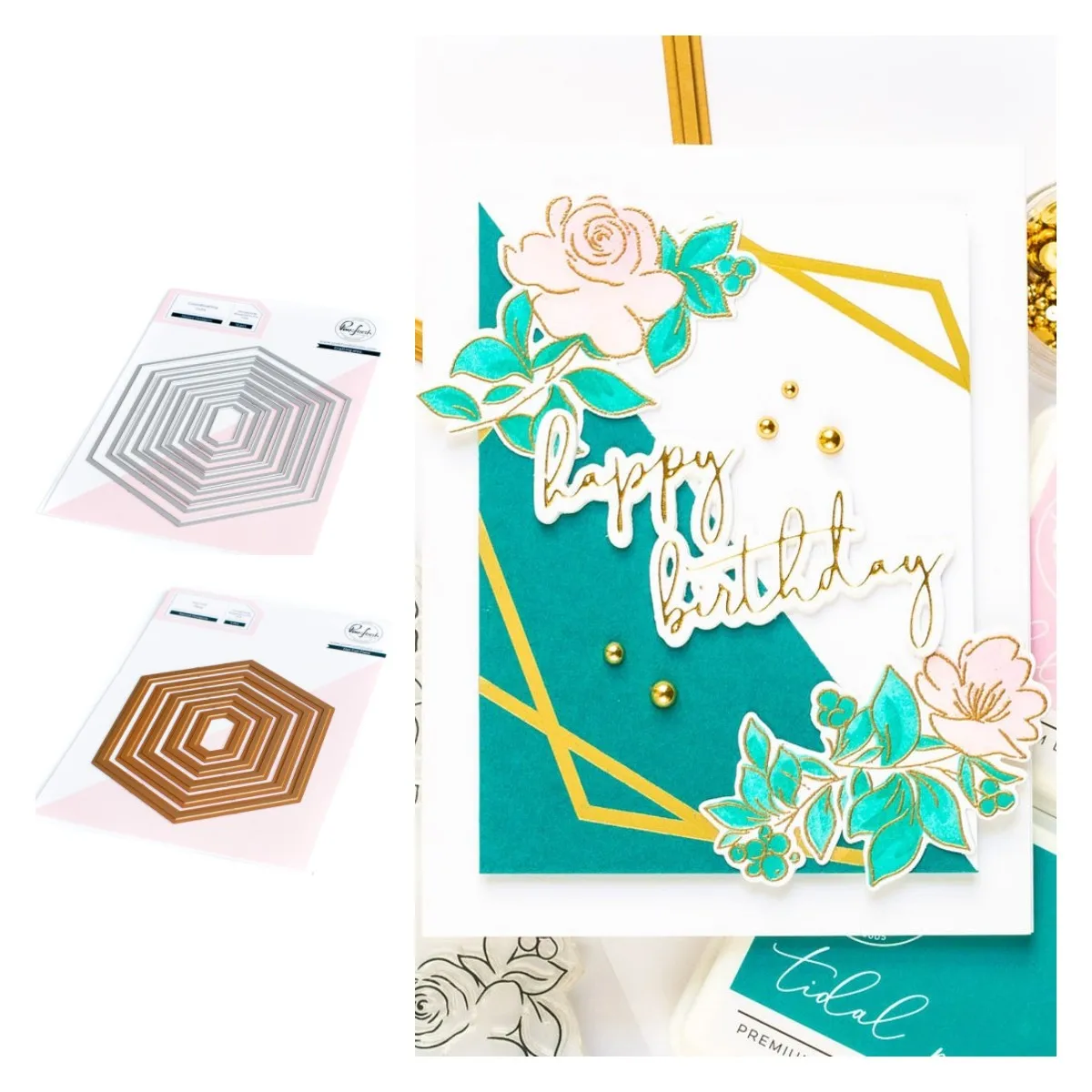 

Шестигранные горячие металлические Вырубные штампы из фольги для скрапбукинга, украшения для альбомов «сделай сам», изготовление поздрави...