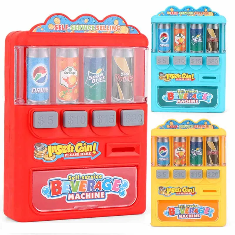 

Funny Kids Simulation Self-service Vending Machine with Mini Coins Drinks Pretend Play Toys Birthday Gifts Kids Toys