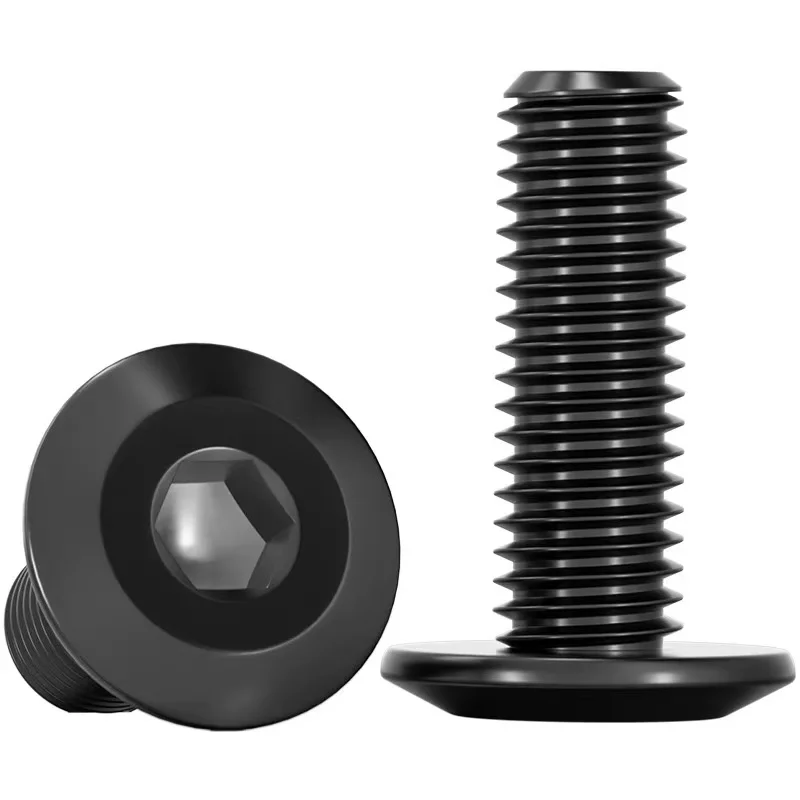 

10 шт., винты из нержавеющей стали 304, черная гипотенза, большая плоская головка, шестигранный привод, винты для мебели M6 M8