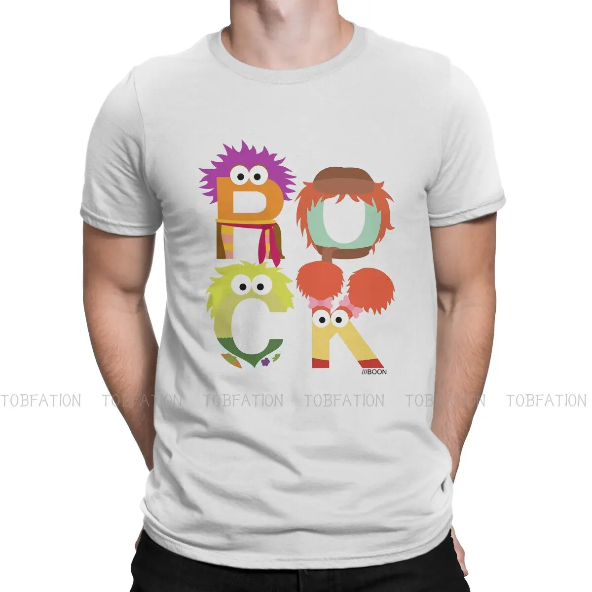 

Оригинальные футболки Fraggle Rock с аниме, Мужская футболка с надписью «Word ROCK», новые трендовые топы, размер S-6XL