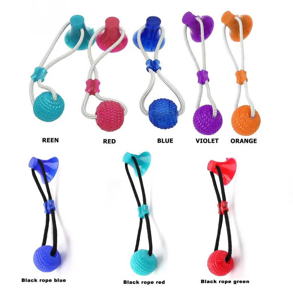 

Резиновый жевательный шар для животных, игрушка для животных, собака, щенок, чистые зубы, безопасная эластичная, с сильной присоской