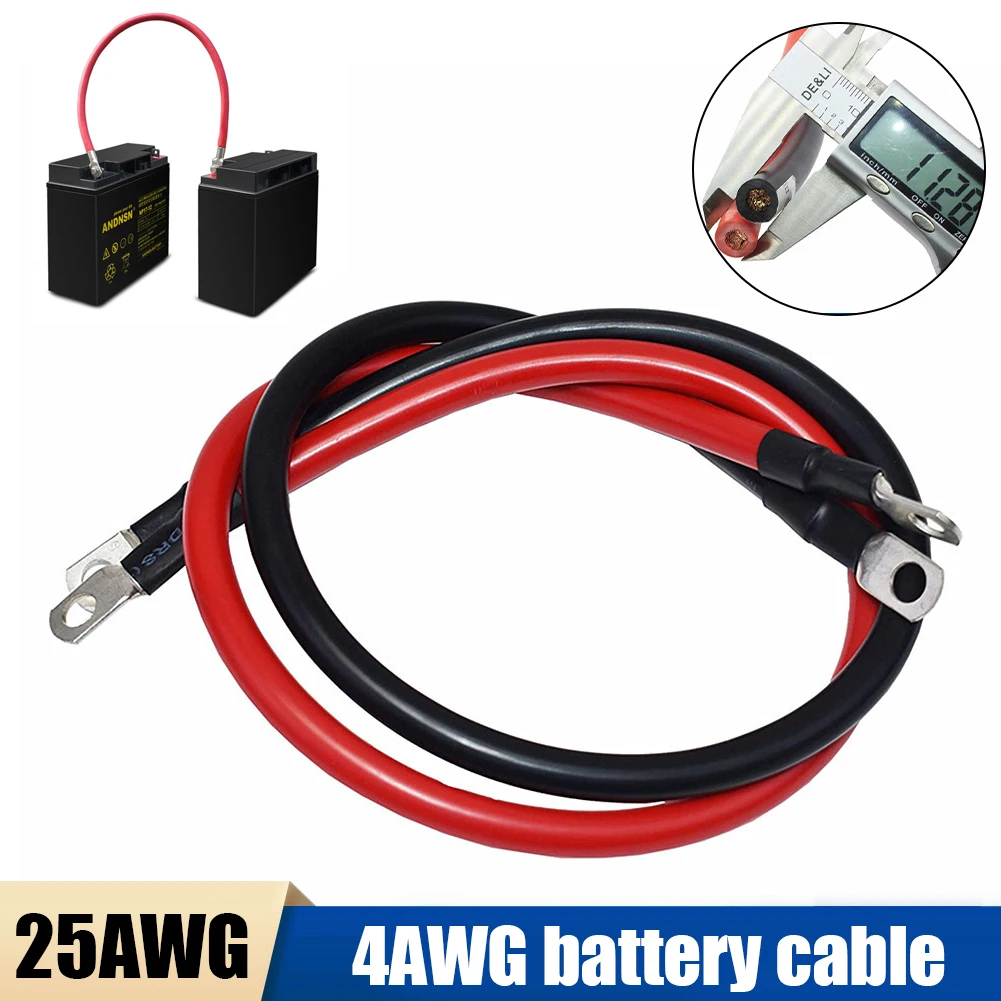 

2pcs Car Jumper Cable Battery Belt Connection 4 AWG Jump Starter Wire For Car Battery UPS Parallel Connect Inverter Current Wire