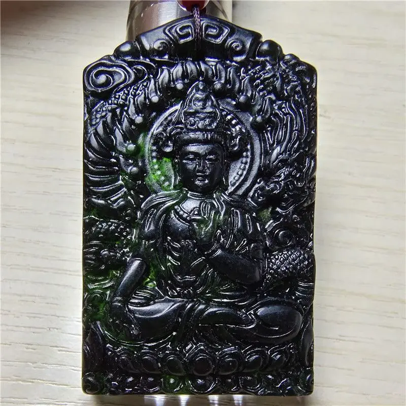 Нефритовый кулон King Stone Yulong Guanyin