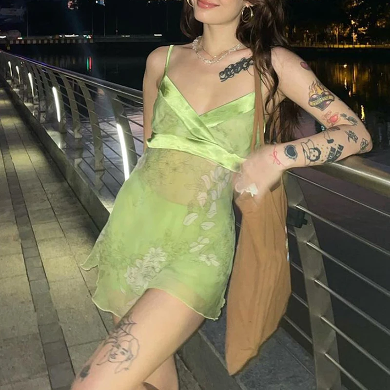 

Эстетическое мини-платье для планшетов, Платья На Бретельках, сказочный короткий сарафан, винтажная уличная одежда в стиле Харадзюку