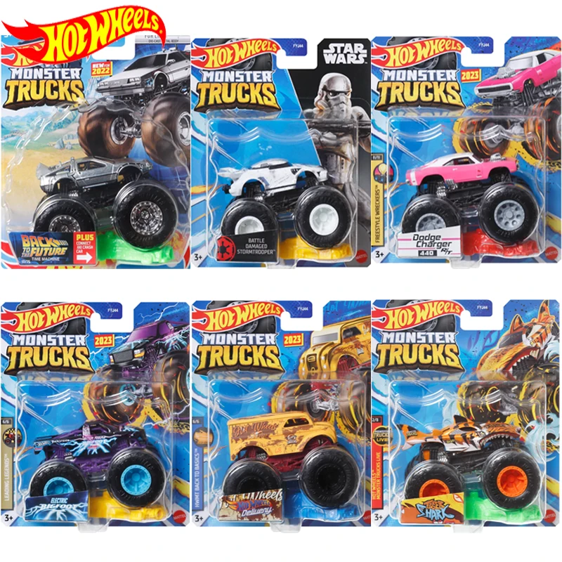 

Original Hot Wheels Car Monster Trucks Boys Toys for Children 1/64 Diecast Big Foot Voiture Back To Future Dodge Charger Batman