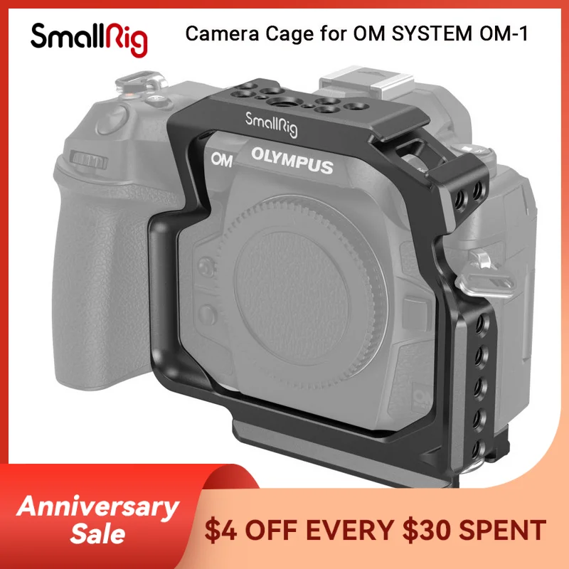 

SmallRig Camera Cage for OM SYSTEM OM-1 Lightweight Aluminum Alloy Cage with Quick Release Plate for DJI RS 2 / RSC 2 -3948