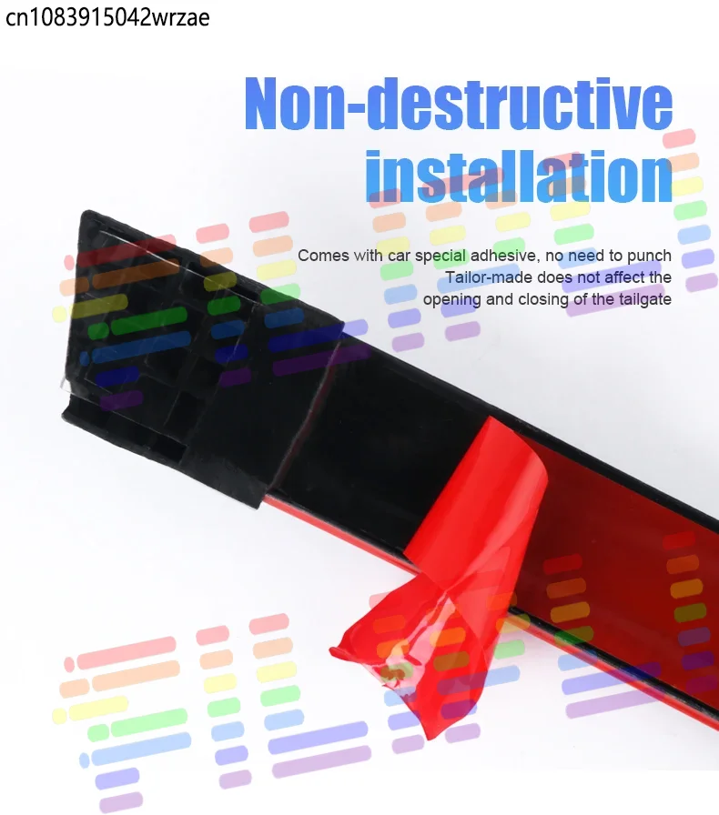 Фото Светодиодный задний спойлер-фонарь 1.2м, тонкий, одноцветный, с постоянным свечением, для крыла/багажника, с текстурой под карбон, водонепроницаемый №5