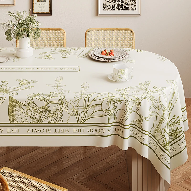 

Table cloth waterproof, oil resistant, wash free, and scald resistant rectangular table coffee table cloth mat